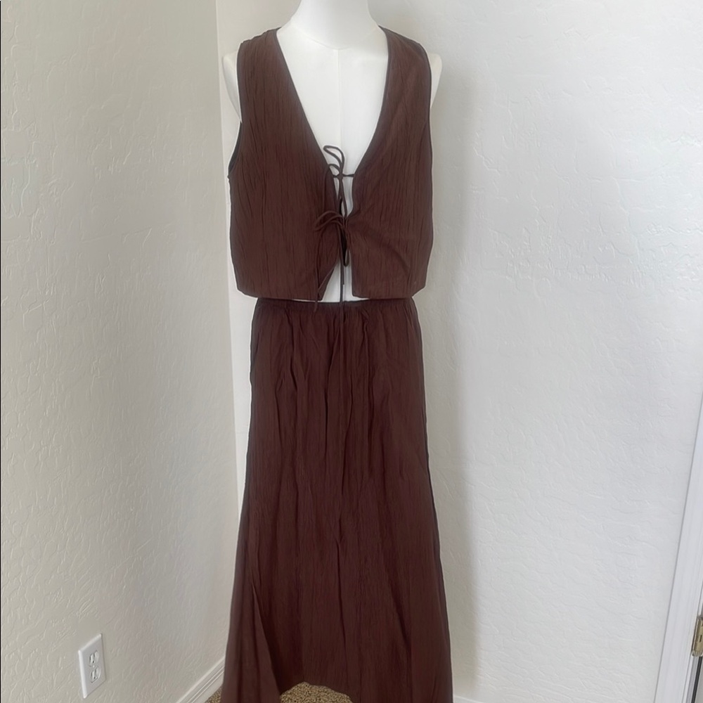 Zara Brown Two-Piece Set